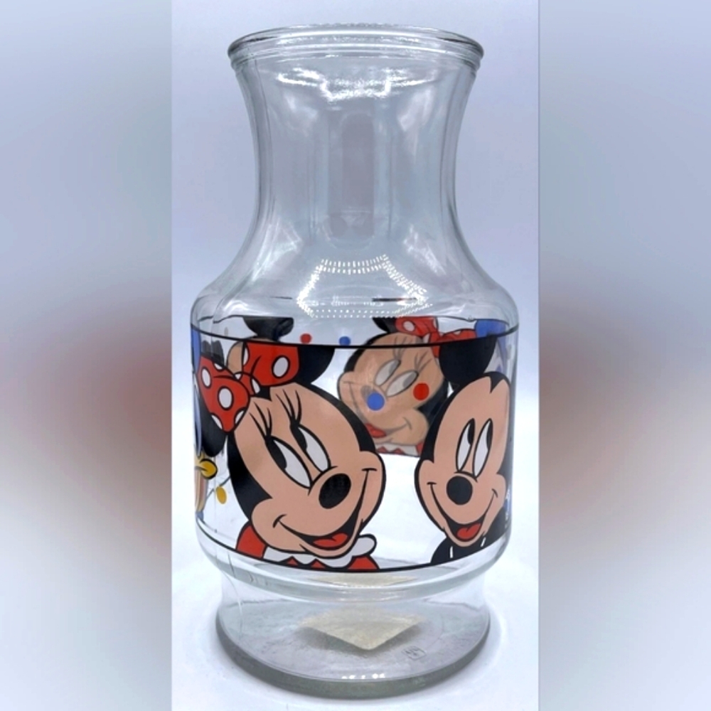 ANCHOR HOCKING Vintage Disney Mickey, Minnie And Donald Duck Glass Jar NWOT